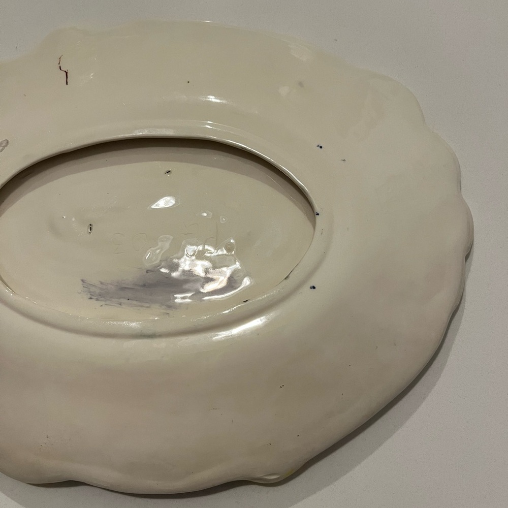 Vintage Multicolor Ceramic Sculpted Seafood Oval Platter 14" X 11" Lobster Crab - Picture 6 of 7